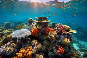 Vibrant coral reefs teeming with life photo