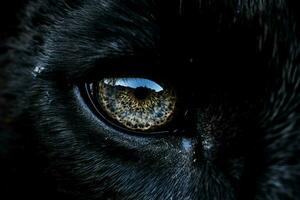 a black panthers eyes up close on black illustrat photo