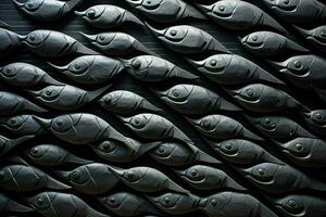 a black wall with a fish shaped pattern photo