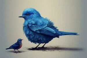 a blue bird with a blue bird on its back photo