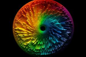 a colorful paint rainbow isolated on black illust photo