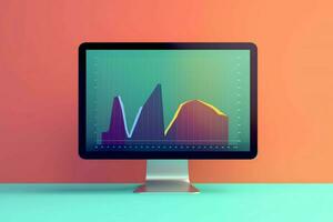 un computadora monitor con un grafico en eso foto