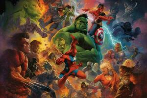 a comic book cover for the marvel universe photo