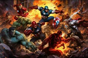 a comic book cover for the marvel universe photo