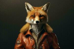 a fox in a jacket with the word mars on it photo