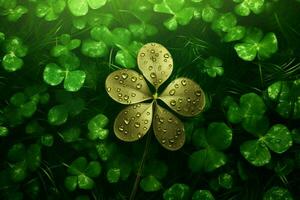 a green clover brings luck on st patricks day photo