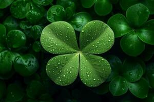 a green clover brings luck on st patricks day photo