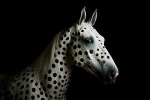 un caballo con un blanco Mancha en sus cabeza foto