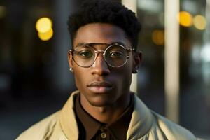 un hombre vistiendo lentes ese dice gafas eso foto