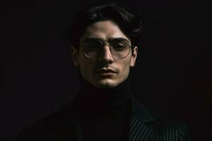 a man with glasses and a black turtleneck photo