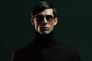 a man with glasses and a black turtleneck photo