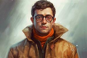 a man with glasses and a jacket photo