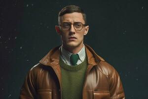 a man with glasses and a jacket photo