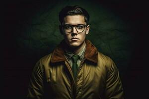 a man with glasses and a jacket photo