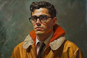 a man with glasses and a jacket photo