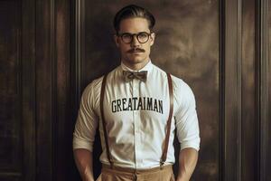 a man with glasses and a shirt that saysim a gent photo