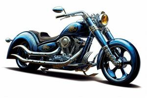 a motorcycle that is blue and black with the word b photo