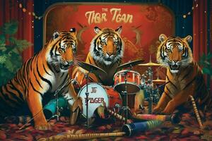 a poster for a live band called the tiger photo