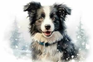 a puppy of the border collie breed illustration photo