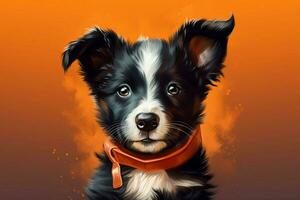 a puppy of the border collie breed illustration photo