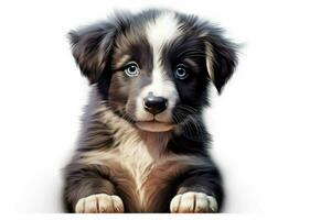 a puppy of the border collie breed illustration photo