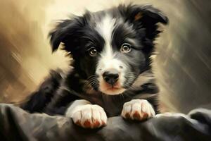 a puppy of the border collie breed illustration photo