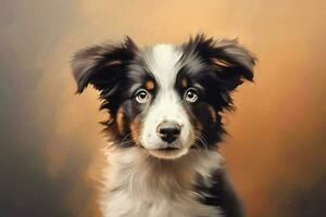 a puppy of the border collie breed illustration photo