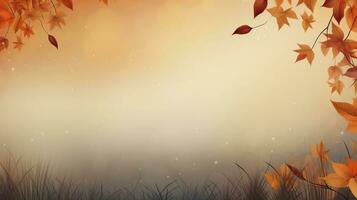 Autumn theme image background with space for text, AI generated. photo