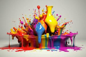 abstract art with colorful splash 3d photo