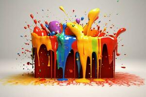 abstract art with colorful splash 3d photo