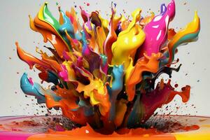 abstract art with colorful splash 3d photo