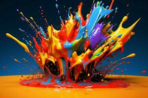 abstract art with colorful splash 3d photo