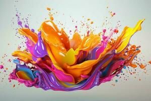 abstract art with colorful splash 3d photo