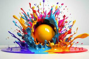 abstract art with colorful splash 3d photo