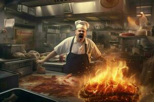 angry hostile fast food employee burger king making photo