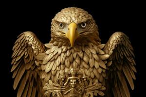 un águila con un oro águila cabeza y un oro águila foto