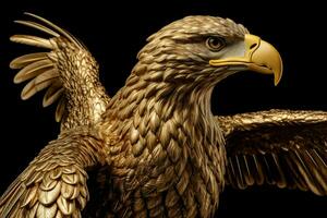 an eagle with a gold eagle head and a gold eagle photo