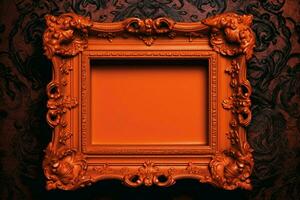 an orange frame with the word art on it photo
