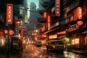 asian city night photo