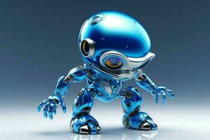 blue cyborg toy dances with futuristic joy photo