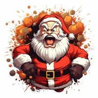 A playful vector art design of a santa claus, cartoon style, AI generated photo