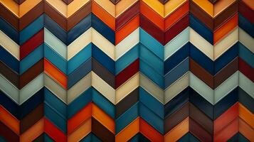 A visually captivating scene highlighting the artistry of a chevron zigzag pattern, with intricate details and vibrant colors. Background image. AI generated photo