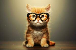 gato linda elegante lentes foto