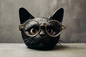 cat cute stylish glasses photo