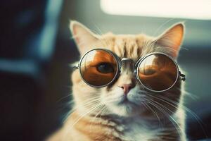 gato elegante lentes foto