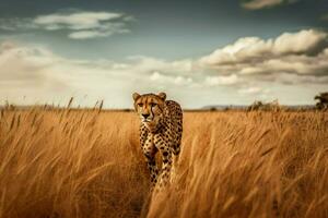 leopardo acecho a campo foto