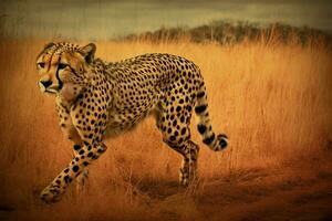leopardo acecho a campo foto