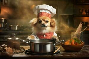 cocinero perro Cocinando foto