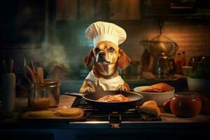 chef dog cooking photo