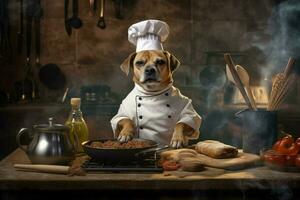 chef dog cooking photo